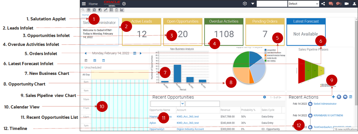 Siebel CRM Dashboard